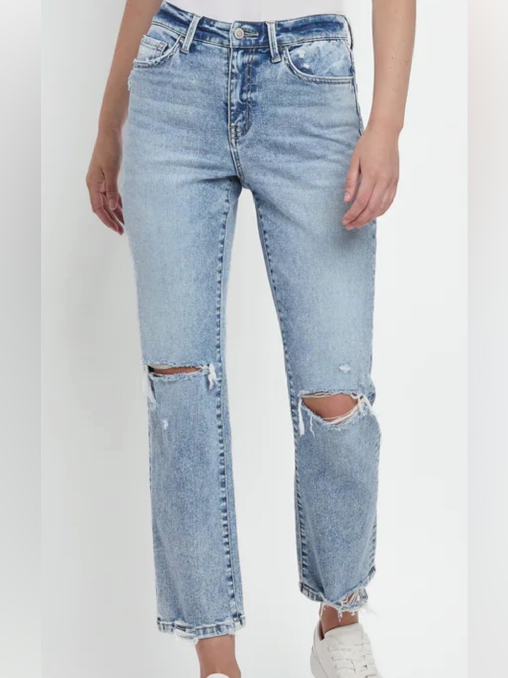 Flying Monkey Light Blue Distressed Straight Leg Jeans Size 29